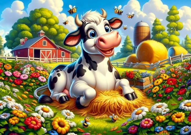 Puzzle Văcuța Drăguță și Prietenii 50 Piese