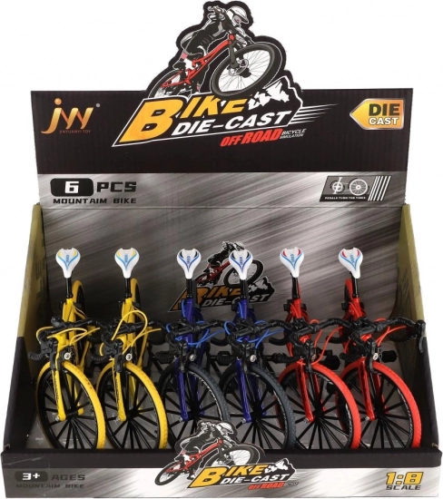 Bicicletă miniatură din metal/plastic 19 cm în culori diferite