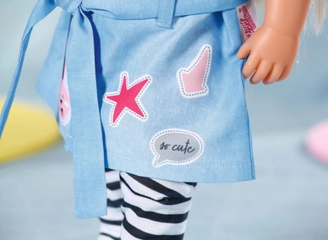 Rochițe deluxe din denim pentru păpușa BABY born 43 cm