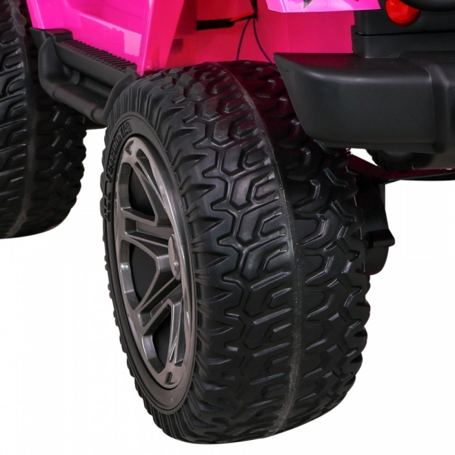 Mașină de teren Monster 4x4 jeep pentru copii Roz + Telecomandă + Reglare scaun + Pornire lentă + MP3 LED + Suport bagaje + Rucsac