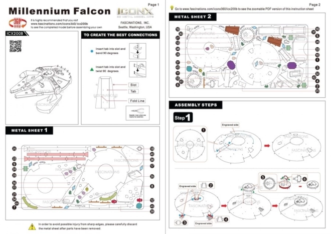 puzzle 3D metal earth star wars: millenium falcon