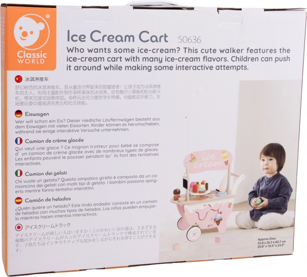 Ice Cream Cart Classic World din lemn 3în1 40 piese