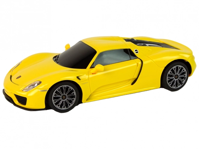 Automobil R/C Porsche 918 cu telecomandă galben 1:24