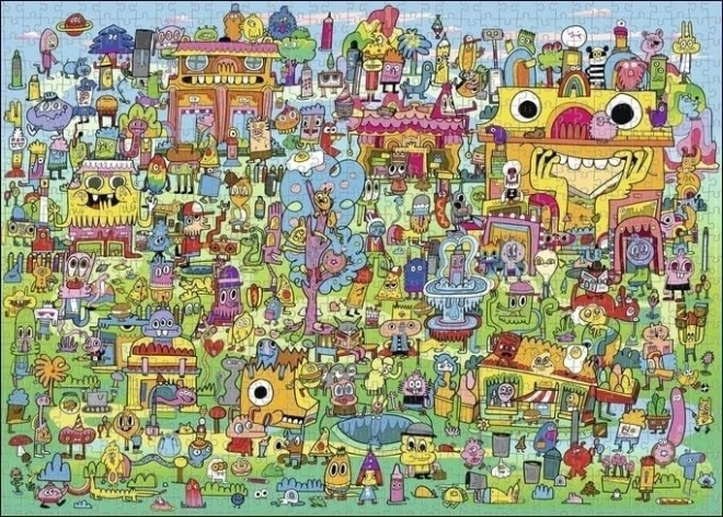 Puzzle HEYE: Doodle Village 1000 bucăți