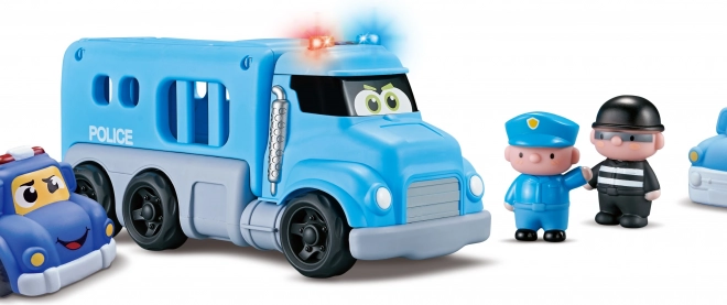 Mașini de poliție cu efecte - set de 4 buc