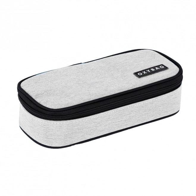 Etui școlar unicolor gri deschis
