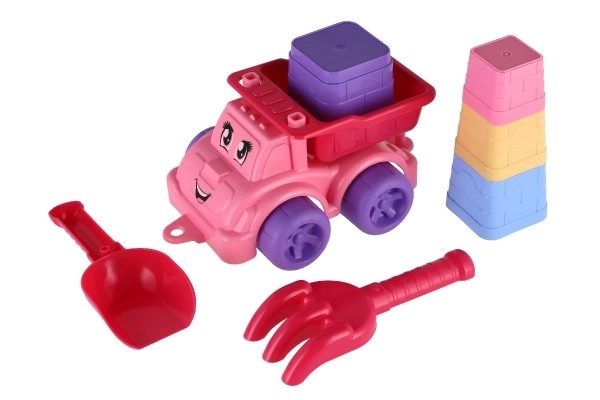 Set de joacă pentru nisip cu camion, accesorii și plasă