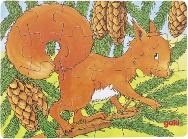 Puzzle de lemn cu animale din pădure