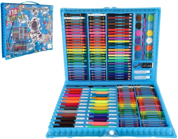 Cutie artă creativă spațiu – set de pictură 178 piese în geantă de plastic
