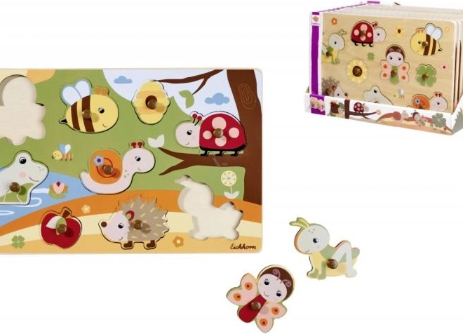 Puzzle din lemn cu 9 piese – 28 × 18 cm