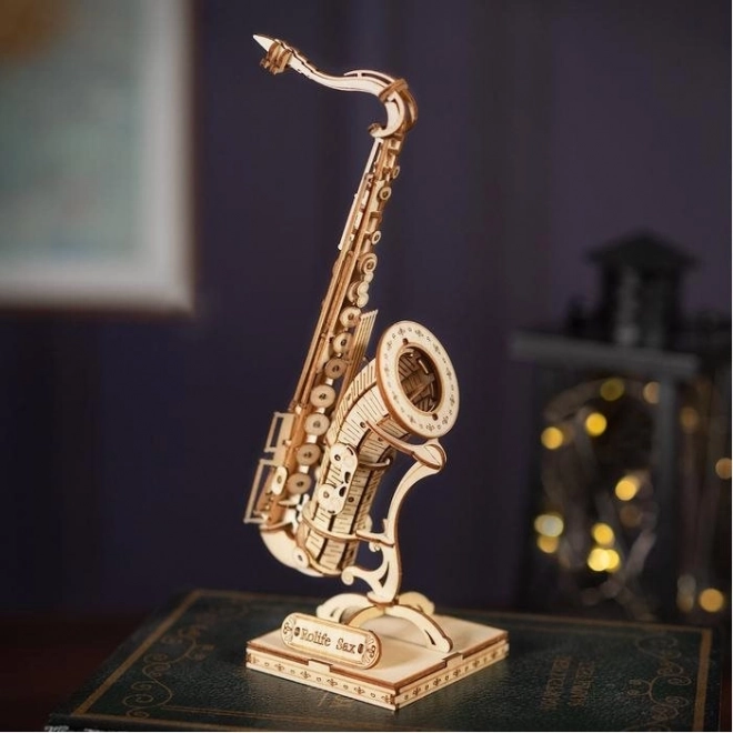 Puzzle 3D din lemn Saxofon