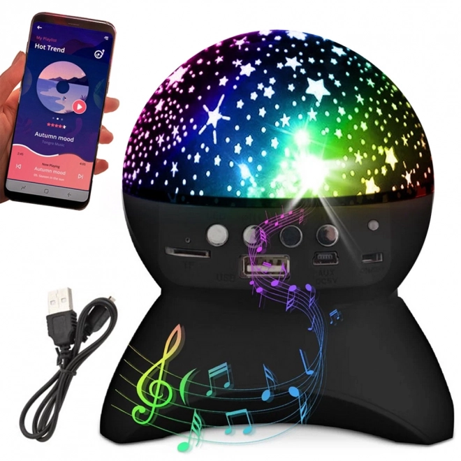 Proiector LED de noapte cu difuzor Bluetooth