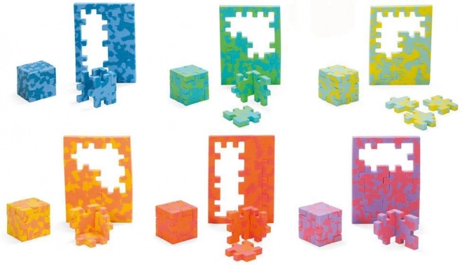 cuburi puzzle 3D Happy Cube Pro din spumă, set de 6