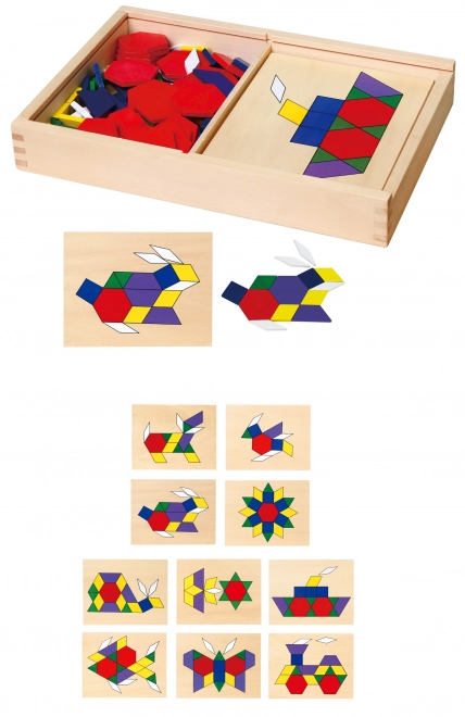 Mozaică geometrică din lemn Montessori Viga
