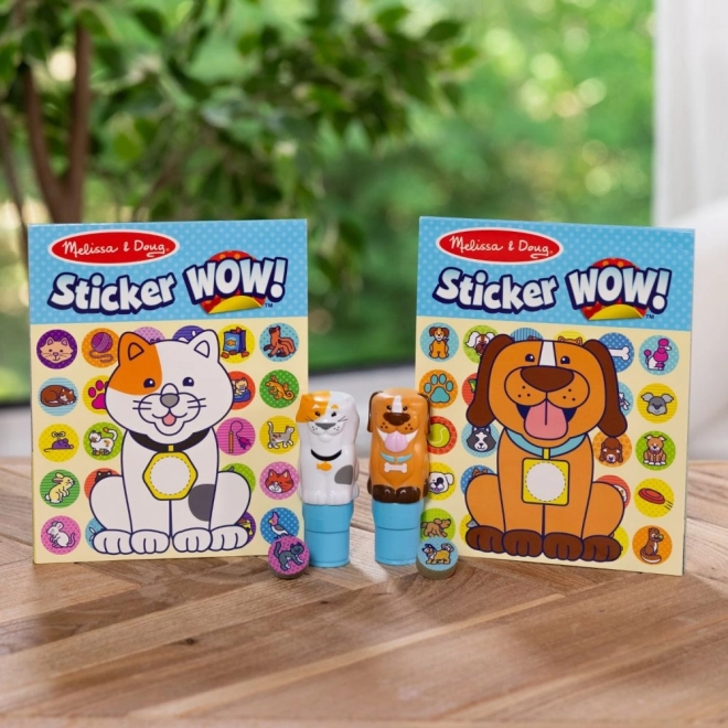 Sticker WOW! set dublu cu autocolante - Câine și Pisică (900 autocolante)