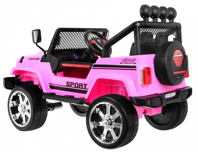 Mașină de teren Raptor Drifter roz + Telecomandă + Tracțiune 4x4 + Spațiu de depozitare + Start lent + LED MP3