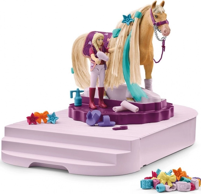 Stație rotativă pentru îngrijirea cailor Schleich Horse Club Sofia's Beauties