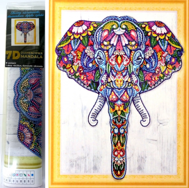 Set creativ pictură diamant 7D Elefant 30x40cm