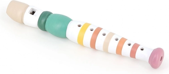 Flaut din lemn multicolor cu dungi pentru copii de la Vilac