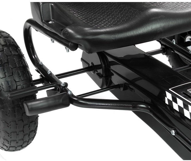 Kart cu pedale + Anvelope gonflabile + Scaun reglabil – negru