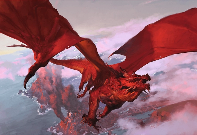 Puzzle din lemn dungeons & dragons: dragonul roșu antic