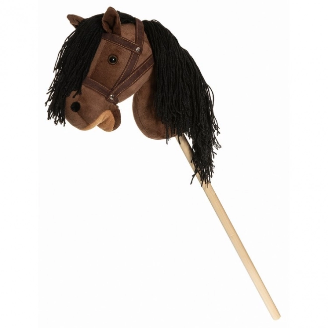 Cal de jucărie pe băț Hobby Horse cu ham maro 80 cm