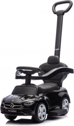 Vehicul de împins pentru copii cu mâner Mercedes 3v1 negru