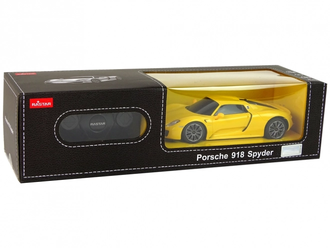 Automobil R/C Porsche 918 cu telecomandă galben 1:24