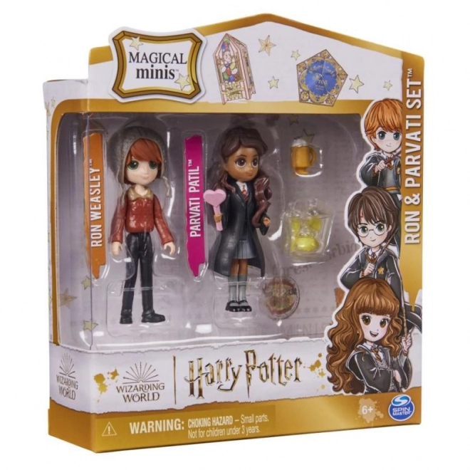 Set două figurine Harry Potter: Ron și Parvati cu accesorii