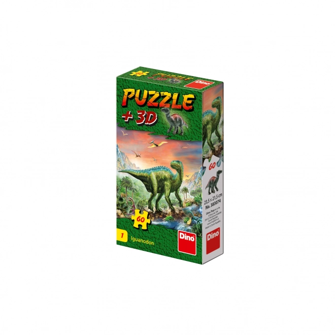 Puzzle cu figurină dinozaur: Tyrannosaurus Rex - 60 piese