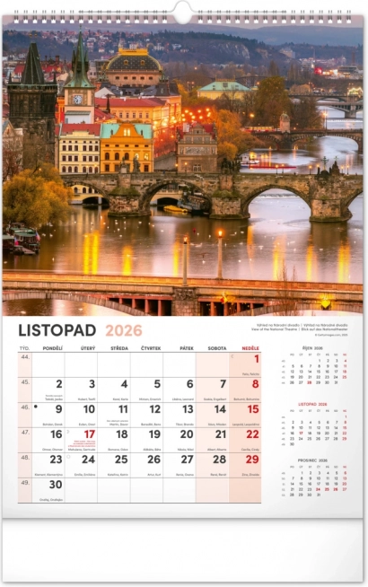Calendar de perete Praga 2026