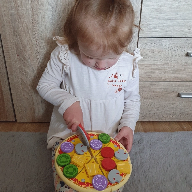 Pizza de tăiat din lemn Bigjigs Toys