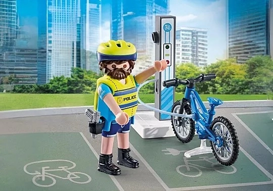 Patrulă pe bicicletă a poliției Playmobil