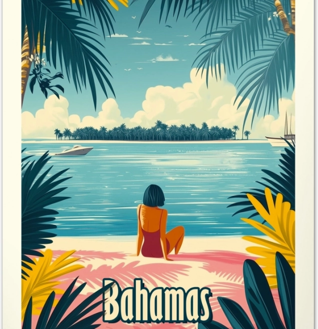 Calendar de perete Afișe vintage Paradisuri tropicale 2026