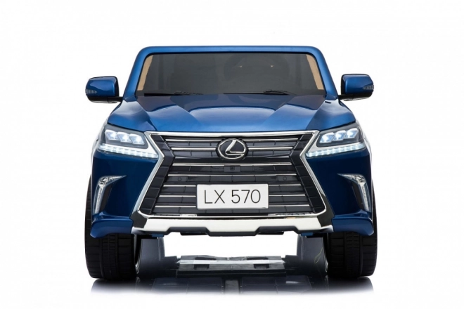 Lexus LX570 Mașinuță pictată pentru 2 copii Albastru + telecomandă + roți EVA + radio LED MP3