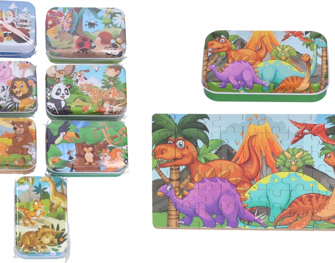 Puzzle 60 piese în cutie de tablă