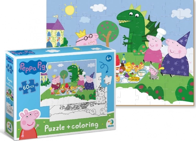 Puzzle dublu față Prasătko Peppa: Picnic 60 piese