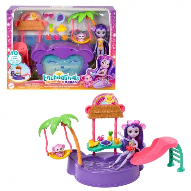 Set Enchantimals Piscina Tropicală cu Papusa Maimutica