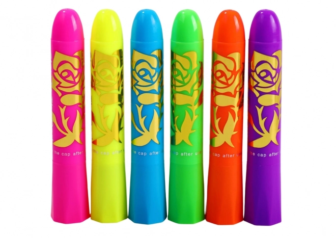 Set neon pentru pictat fața, creioane fluorescente, 6 buc
