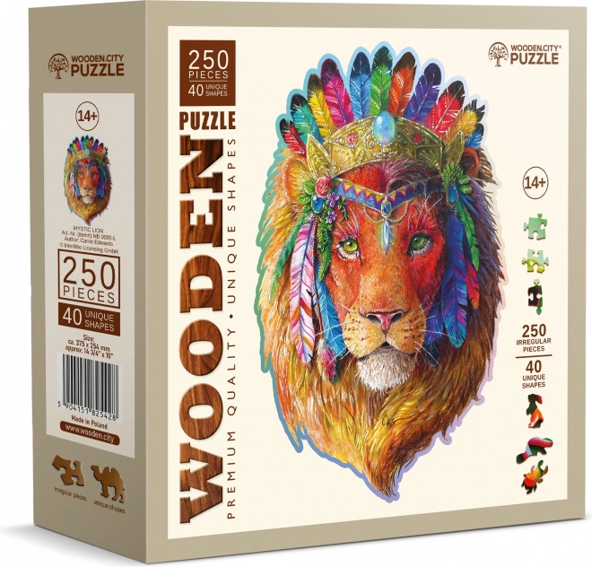 Puzzle din lemn leu mistic