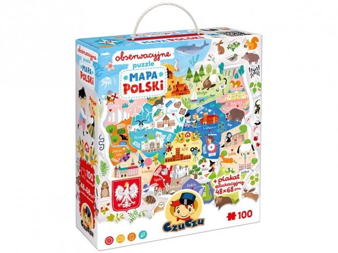 Puzzle Observaționale - Harta Poloniei 100 de Piese