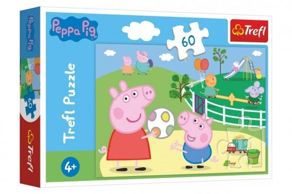 Puzzle cu 60 piese Peppa Pig - Jocuri cu prietenii