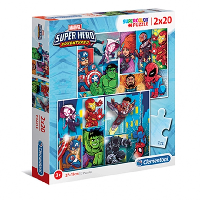 Puzzle supereroi Marvel 2x20 piese