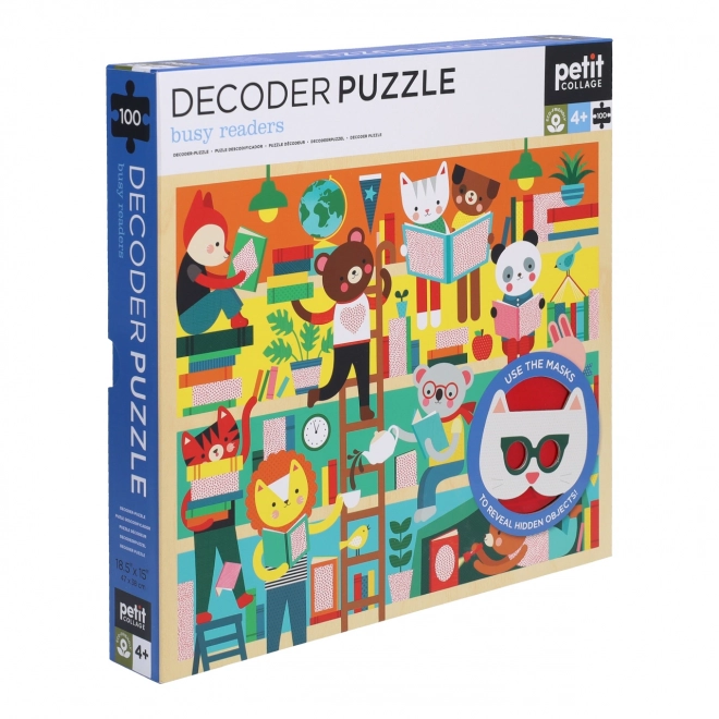 Puzzle bibliotecă cu ochelari 3D Petit Collage