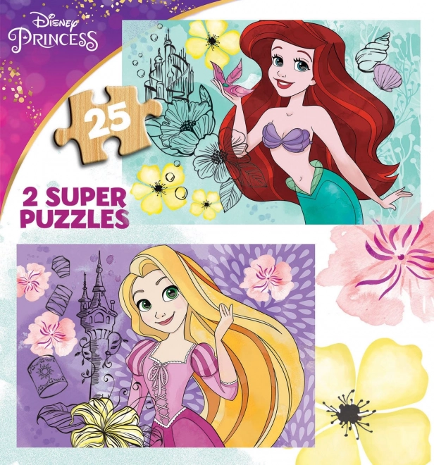 Puzzle din lemn Disney prințese: Rapunzel și Ariel