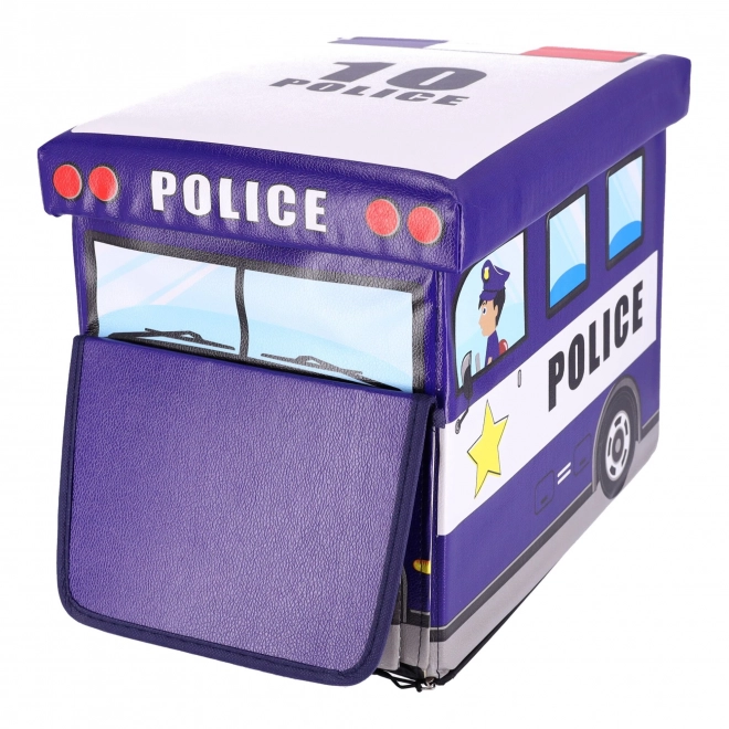 Container pentru jucării cu puf - Mașină de poliție
