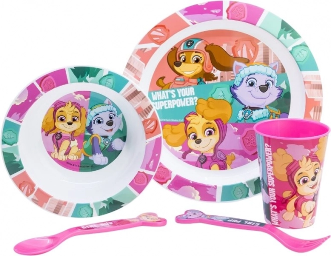Set de cină pentru copii Paw Patrol - roz