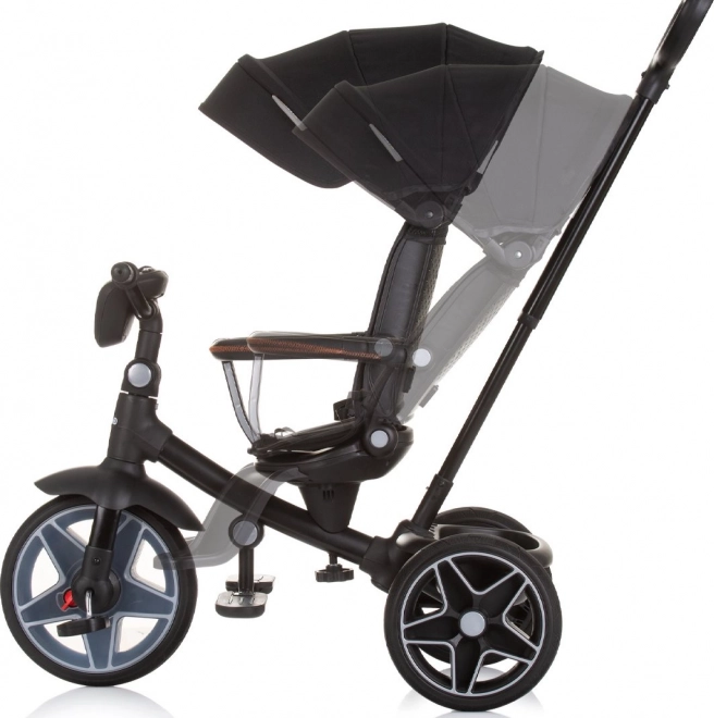 Chipolino tricicletă cu copertină și cutie muzicală Derby 2în1 Obsidian