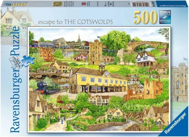 Puzzle Ravensburger evadare în Cotswolds 500 piese