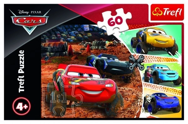 Puzzle 60 piese - Cars 3, Fulger McQueen și prietenii